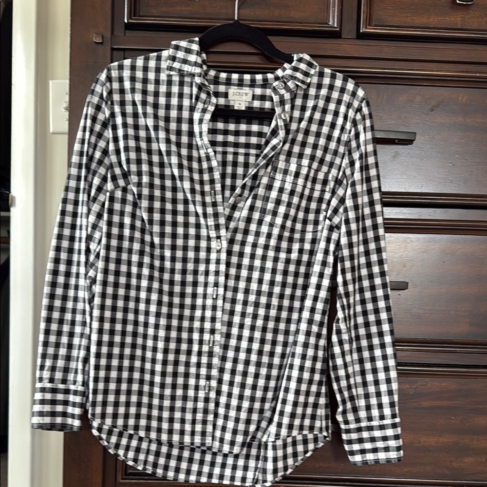 J. Crew Black and White Checkered Women’s Shirt